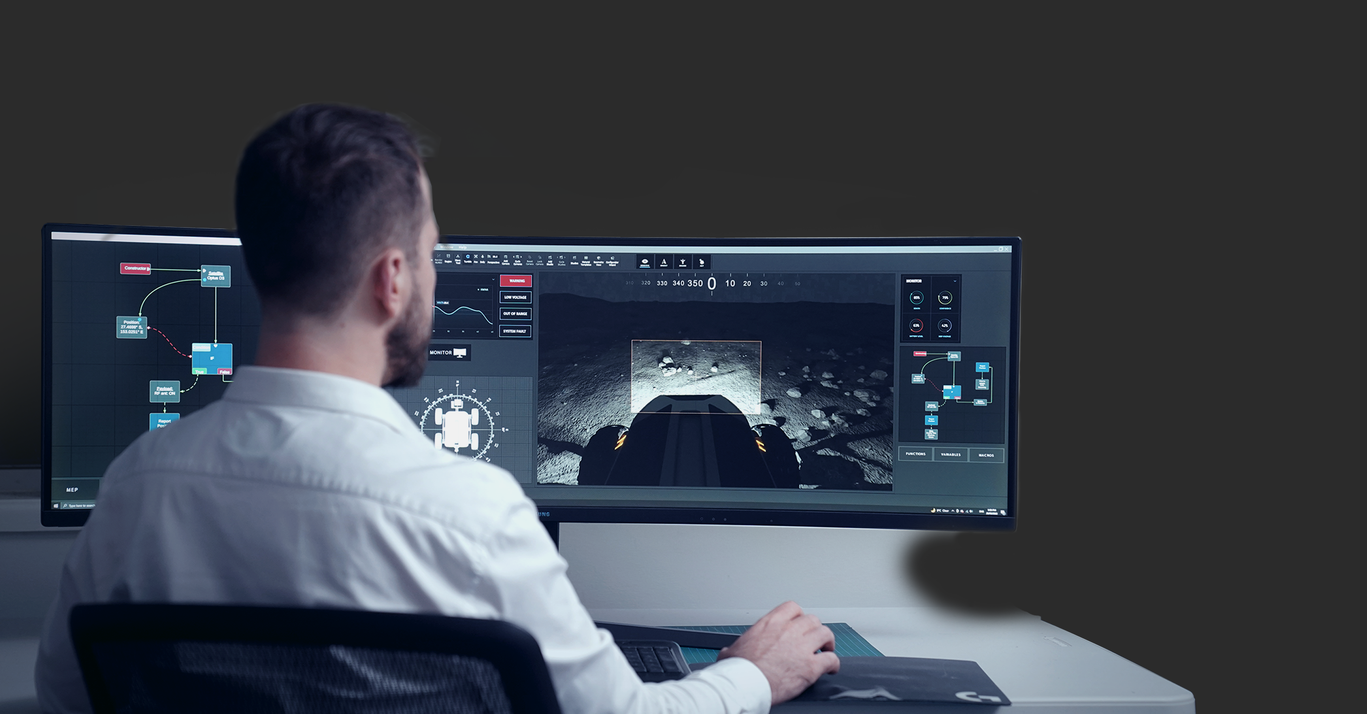 Operator at GCS workstation